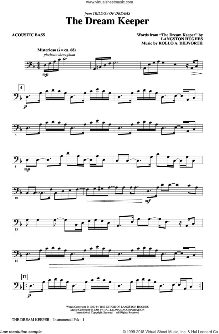 The Dream Keeper (complete set of parts) sheet music for orchestra/band by Rollo Dilworth and Langston Hughes, intermediate skill level