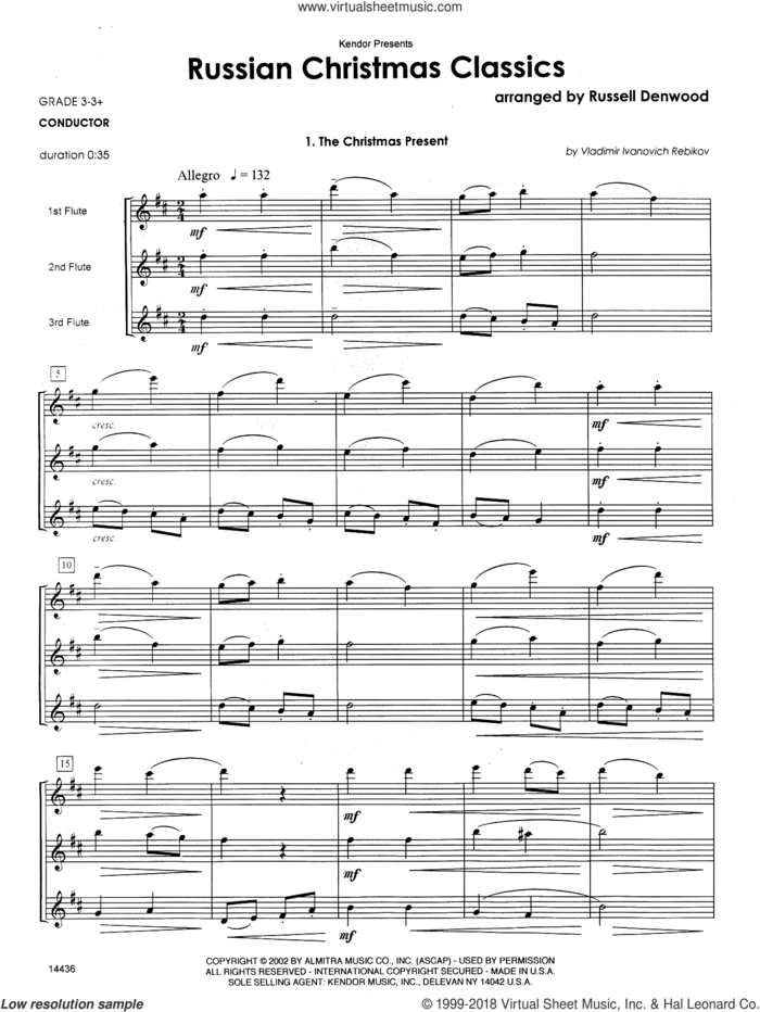Russian Christmas Classics (COMPLETE) sheet music for flute trio by Russell Denwood, intermediate skill level