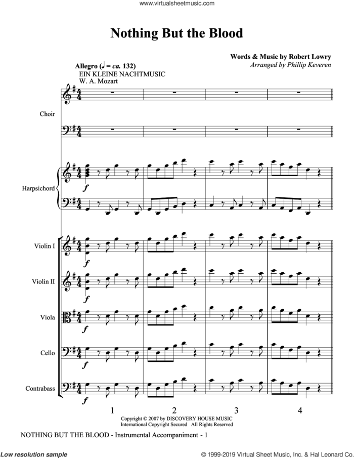 Nothing But the Blood (COMPLETE) sheet music for orchestra/band (Strings) by Phillip Keveren and Robert Lowry, intermediate skill level