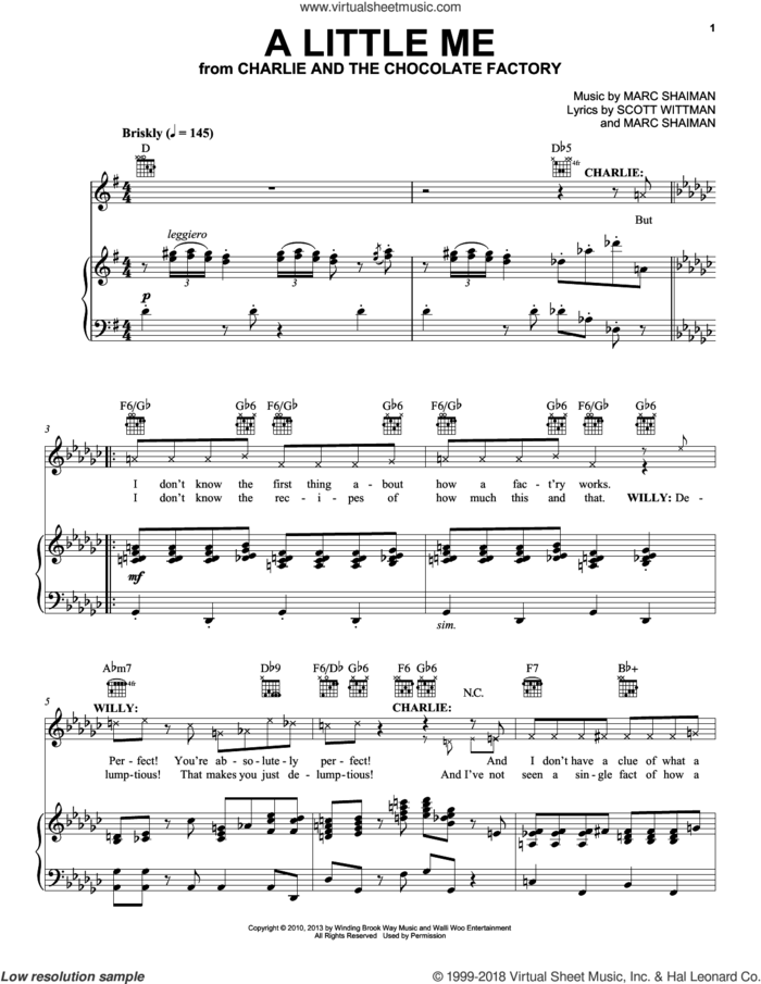 A Little Me sheet music for voice, piano or guitar by Marc Shaiman & Scott Wittman, Marc Shaiman and Scott Wittman, intermediate skill level