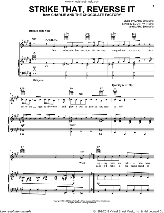 Strike That, Reverse It sheet music for voice, piano or guitar by Marc Shaiman & Scott Wittman, Marc Shaiman and Scott Wittman, intermediate skill level