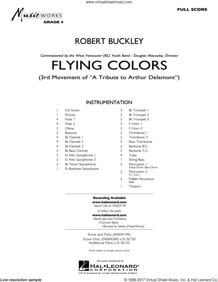 Flying Colors (COMPLETE) sheet music for concert band by Robert Buckley, intermediate skill level