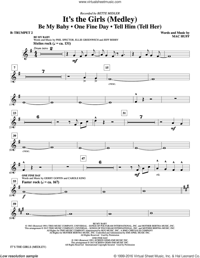 It's the Girls (Medley) sheet music for orchestra/band (Bb trumpet 2) by Mac Huff, Andy Kim, Bette Midler, Ellie Greenwich, Jeff Barry, Phil Spector and Ronettes, intermediate skill level