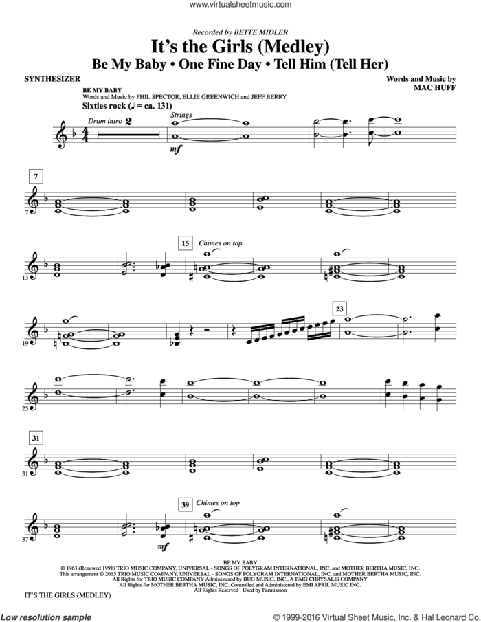 It's the Girls (Medley) sheet music for orchestra/band (synthesizer) by Mac Huff, Andy Kim, Bette Midler, Ellie Greenwich, Jeff Barry, Phil Spector and Ronettes, intermediate skill level