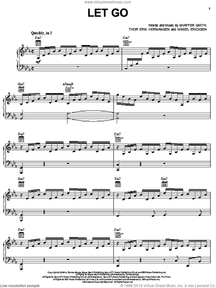 Let Go sheet music for voice, piano or guitar by Ne-Yo, Mikkel Eriksen, Shaffer Smith and Tor Erik Hermansen, intermediate skill level