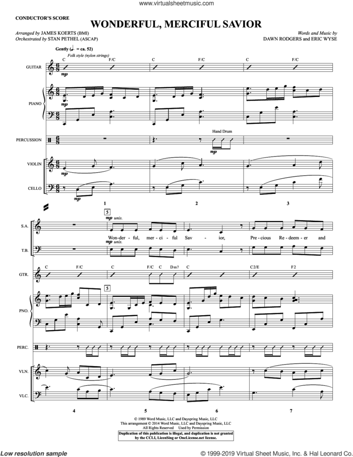 Wonderful, Merciful Savior (COMPLETE) sheet music for orchestra/band by James Koerts, Dawn Rodgers and Eric Wyse, intermediate skill level