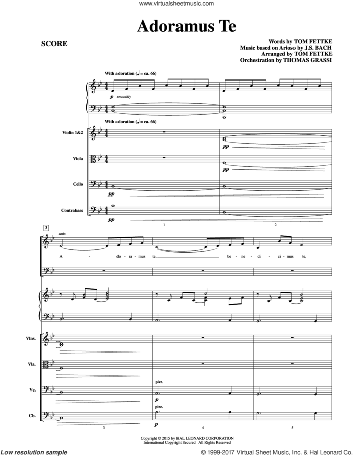 Adoramus Te (COMPLETE) sheet music for orchestra/band by Johann Sebastian Bach and Tom Fettke, classical score, intermediate skill level