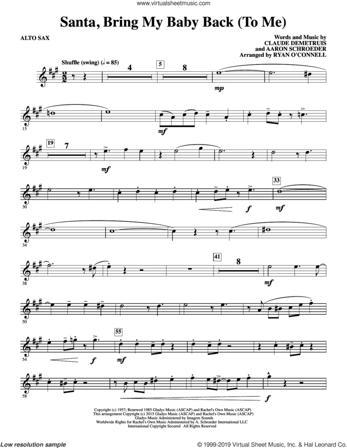 Santa, Bring My Baby Back (To Me) (complete set of parts) sheet music for orchestra/band by Elvis Presley, Aaron Schroeder and Claude DeMetruis, intermediate skill level