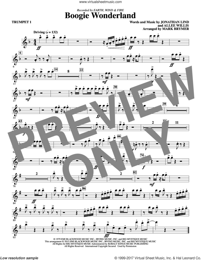 Boogie Wonderland (complete set of parts) sheet music for orchestra/band by Allee Willis, Earth, Wind & Fire and Jonathan Lind, intermediate skill level