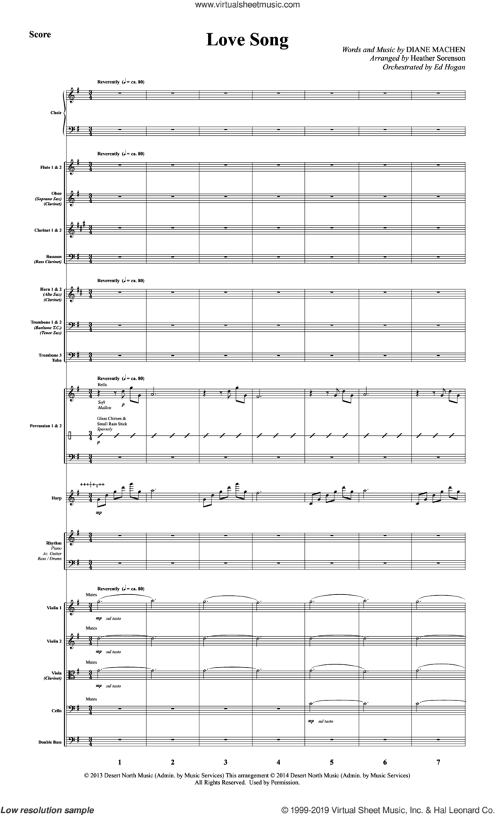 Love Song (COMPLETE) sheet music for orchestra/band by Heather Sorenson and Diane Machen, intermediate skill level
