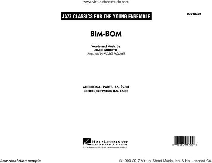 Bim-Bom (COMPLETE) sheet music for jazz band by Roger Holmes and Joao Gilberto, intermediate skill level