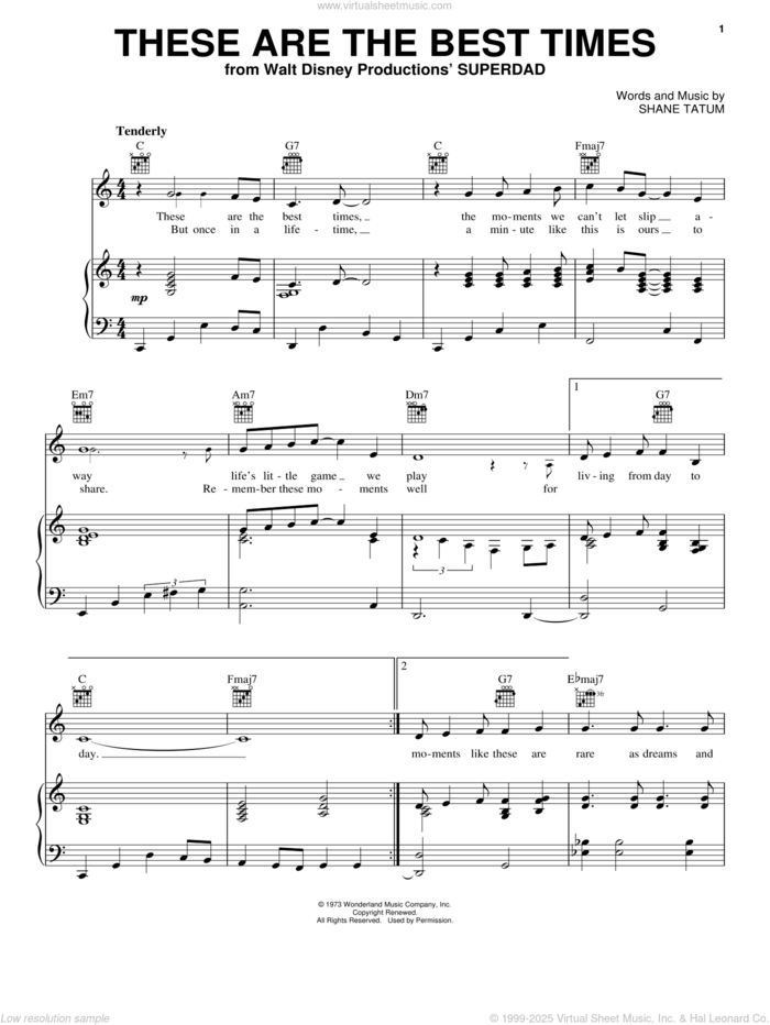 These Are The Best Times sheet music for voice, piano or guitar by Shane Tatum, wedding score, intermediate skill level