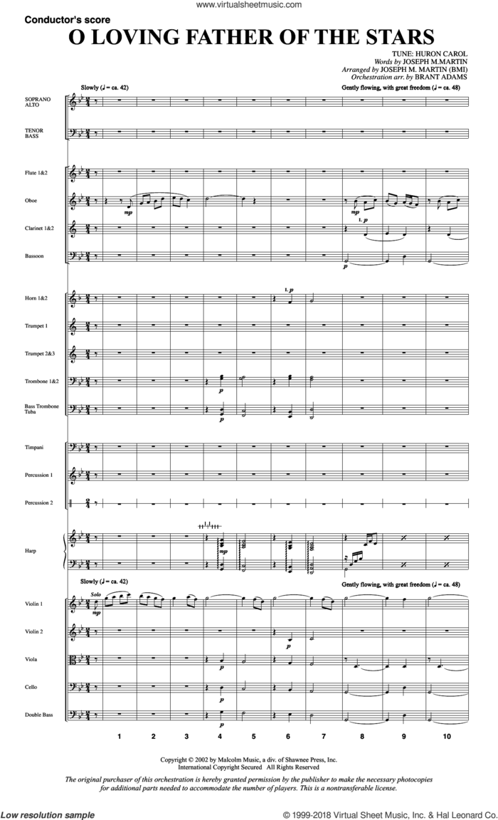 O Loving Father Of The Stars (from Morning Star) (COMPLETE) sheet music for orchestra/band by Joseph M. Martin, intermediate skill level