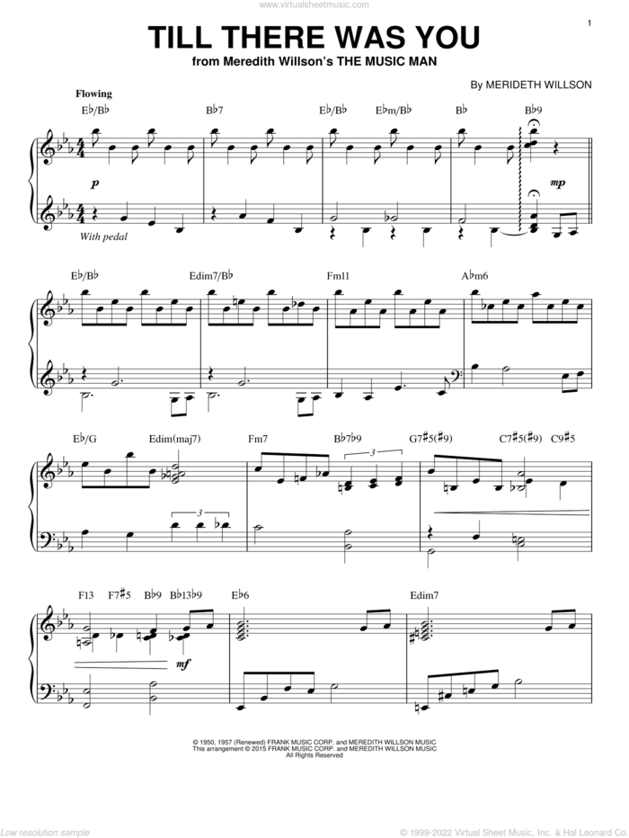 Till There Was You [Jazz version] (arr. Brent Edstrom) sheet music for piano solo by The Beatles and Meredith Willson, wedding score, intermediate skill level