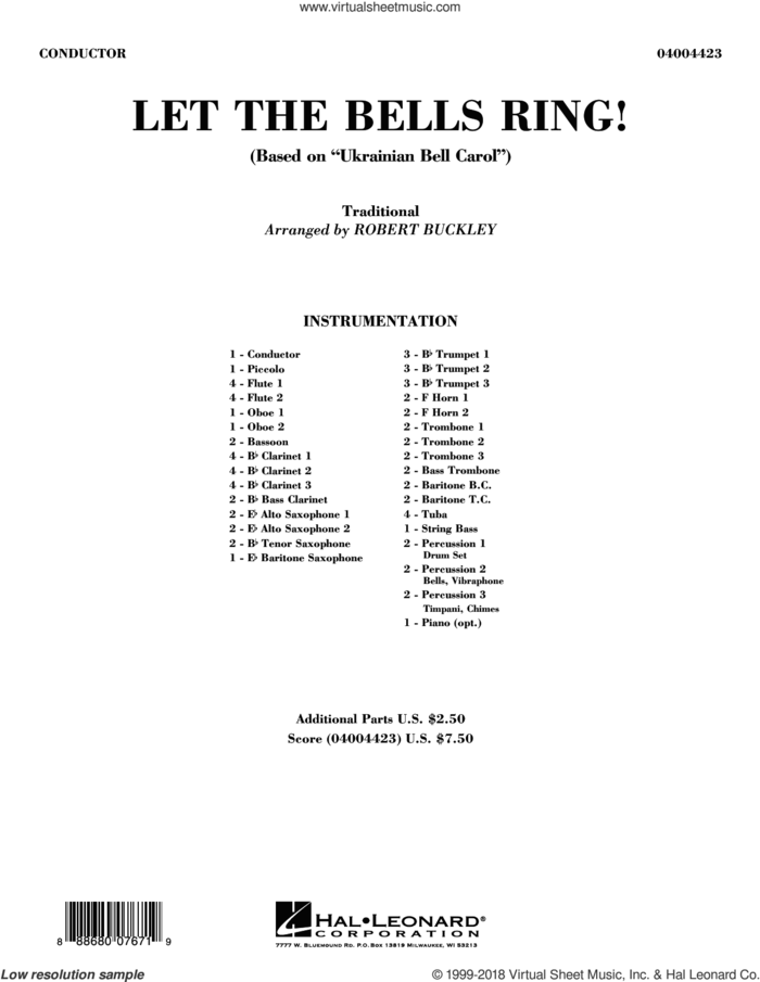 Let the Bells Ring! (COMPLETE) sheet music for concert band by Robert Buckley, intermediate skill level