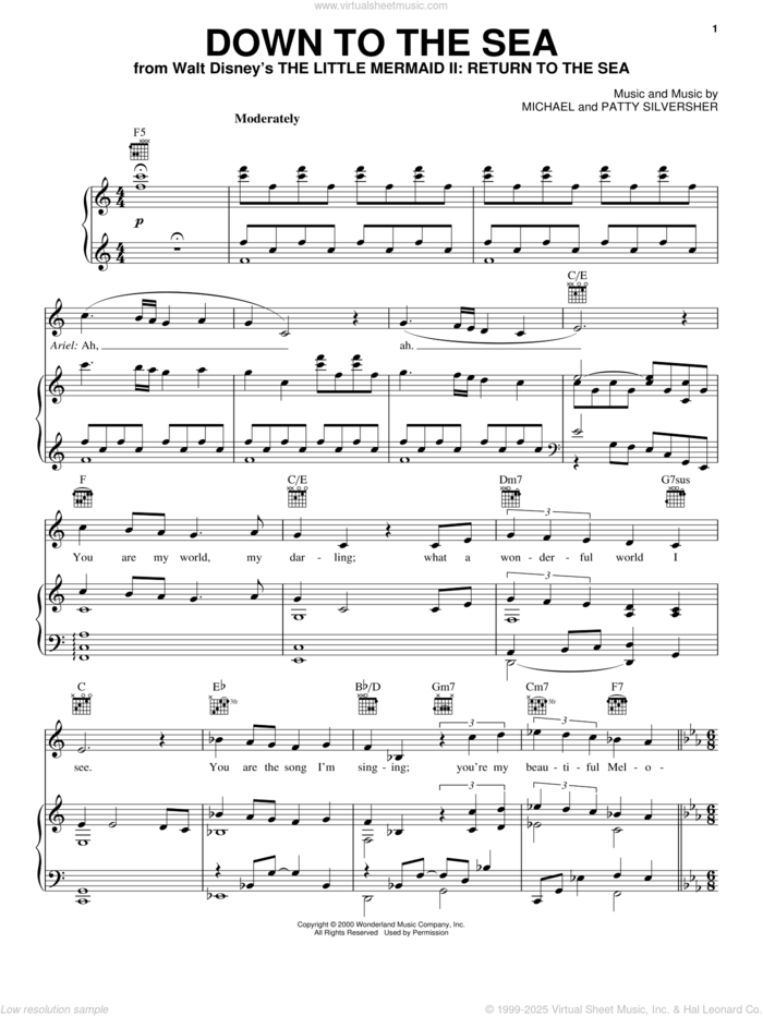 Down To The Sea sheet music for voice, piano or guitar by Clarence 'Gatemouth' Brown, Michael Silversher and Patty Silversher, intermediate skill level