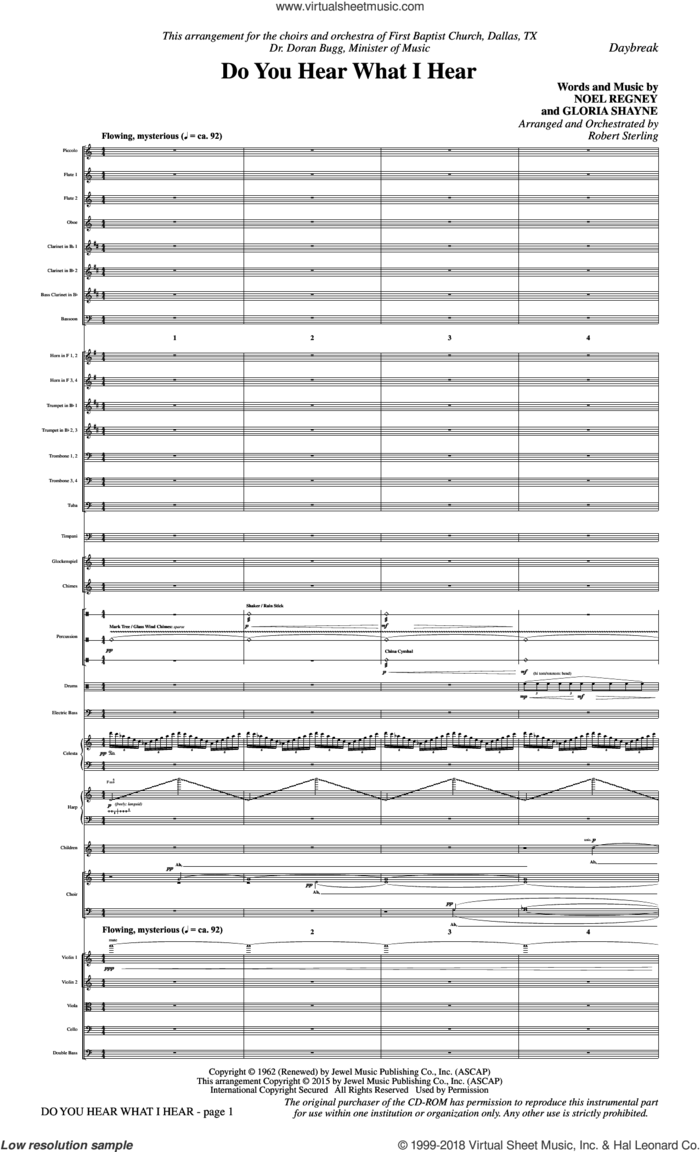Do You Hear What I Hear (COMPLETE) sheet music for orchestra/band by Carole King, Carrie Underwood, Gloria Shayne, Noel Regney, Robert Sterling and Susan Boyle feat. Amber Stassi, intermediate skill level