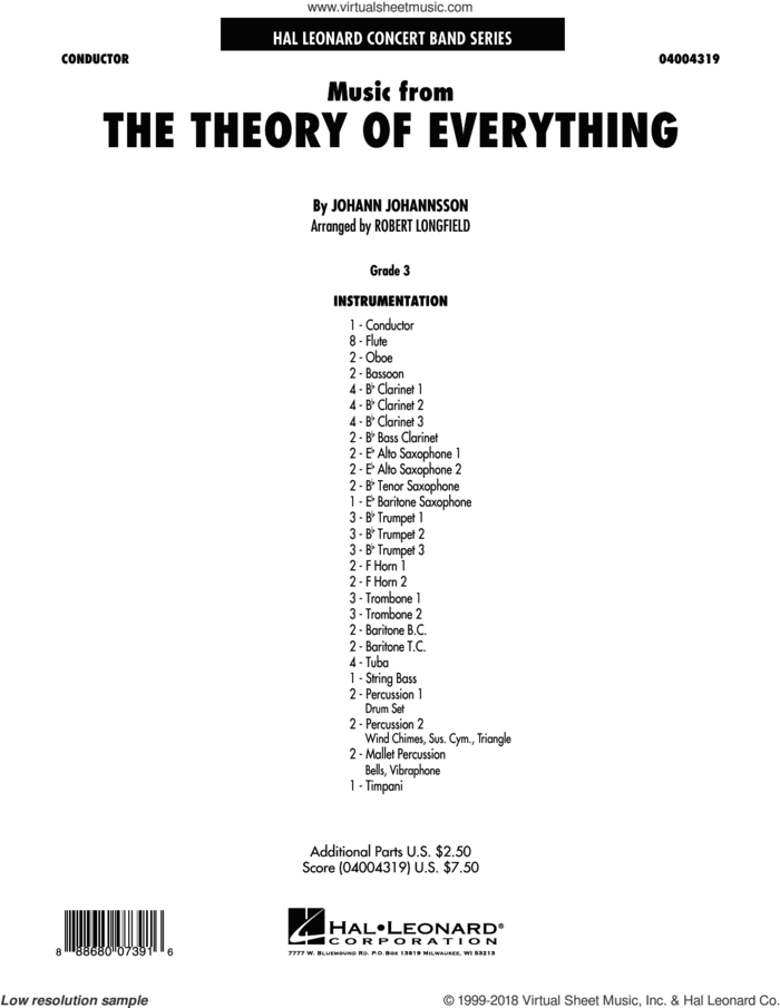 Music from 'The Theory of Everything' (COMPLETE) sheet music for concert band by Robert Longfield, intermediate skill level