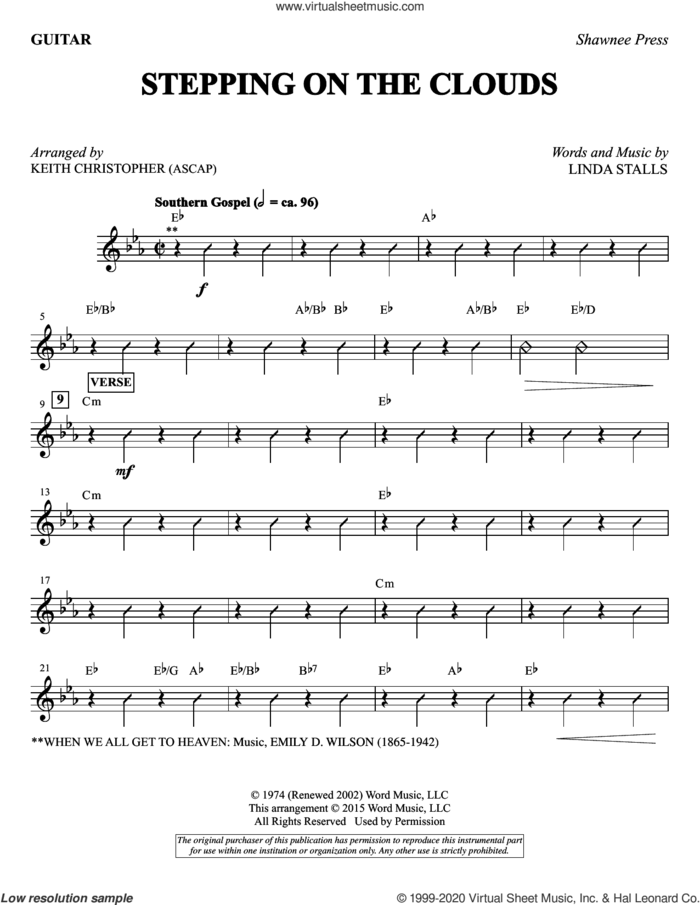 Stepping on the Clouds (complete set of parts) sheet music for orchestra/band by Keith Christopher and Linda Stalls, intermediate skill level