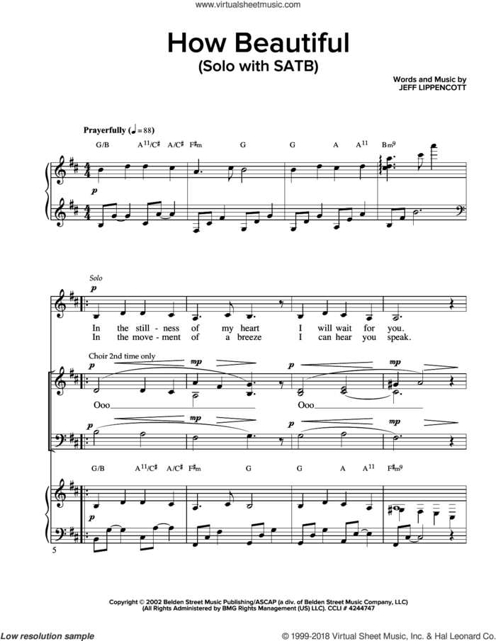 How Beautiful sheet music for choir (SATB: soprano, alto, tenor, bass) by Jeff Lippincott, intermediate skill level