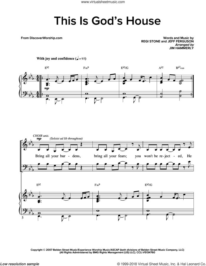This Is God's House sheet music for choir (SATB: soprano, alto, tenor, bass) by Stone and Ferguson, intermediate skill level