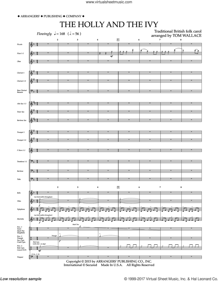 The Holly and the Ivy (COMPLETE) sheet music for concert band by Tom Wallace and Miscellaneous, intermediate skill level