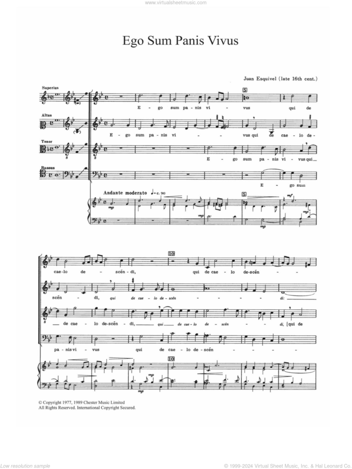 Ego Sum Panis Vivus sheet music for choir by Juan Esquivel, classical score, intermediate skill level