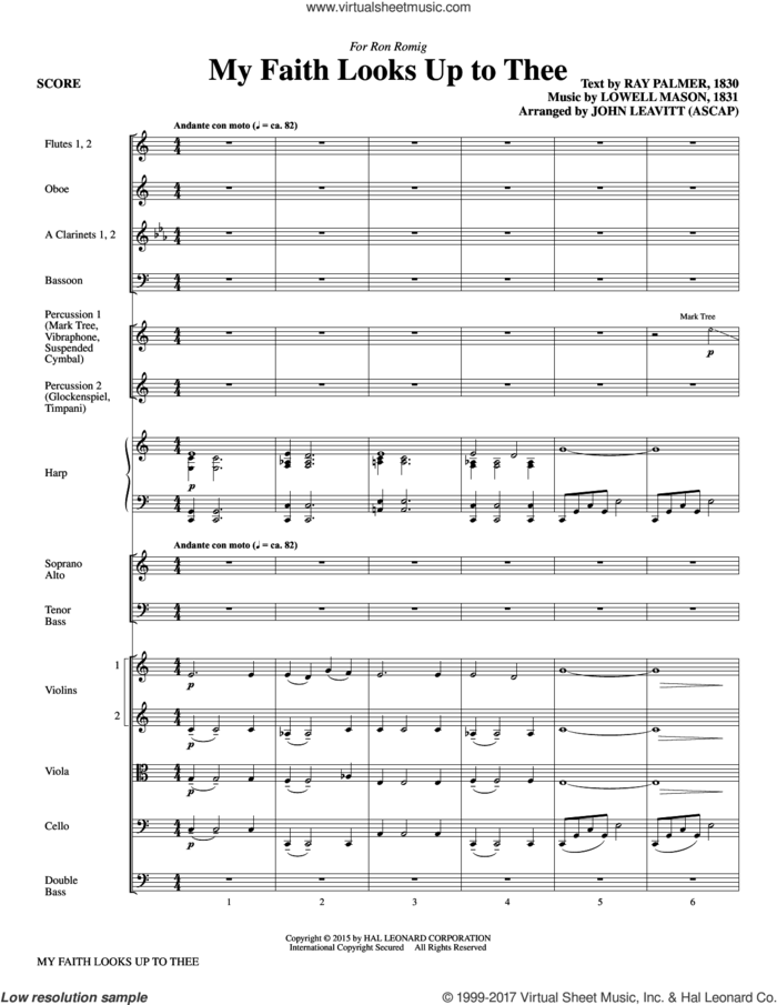 My Faith Looks Up To Thee (COMPLETE) sheet music for orchestra/band by John Leavitt, Lowell Mason and Ray Palmer, intermediate skill level