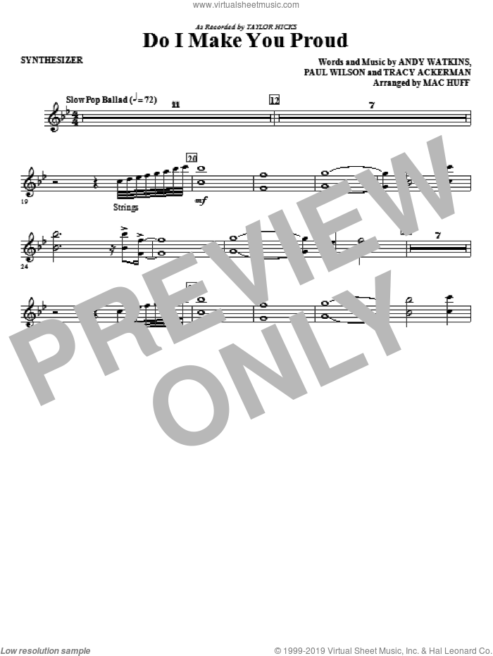 Do I Make You Proud (complete set of parts) sheet music for orchestra/band (Rhythm) by Mac Huff, Andy Watkins, Paul Wilson, Tracy Ackerman and Taylor Hicks, intermediate skill level