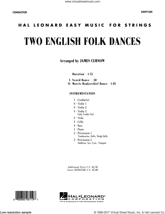 Two English Folk Dances (COMPLETE) sheet music for orchestra by James Curnow, intermediate skill level