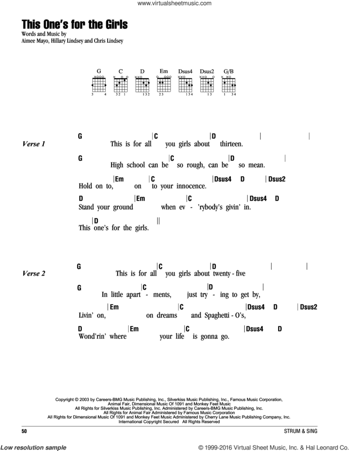 McBride - This One's For The Girls sheet music for guitar (chords)