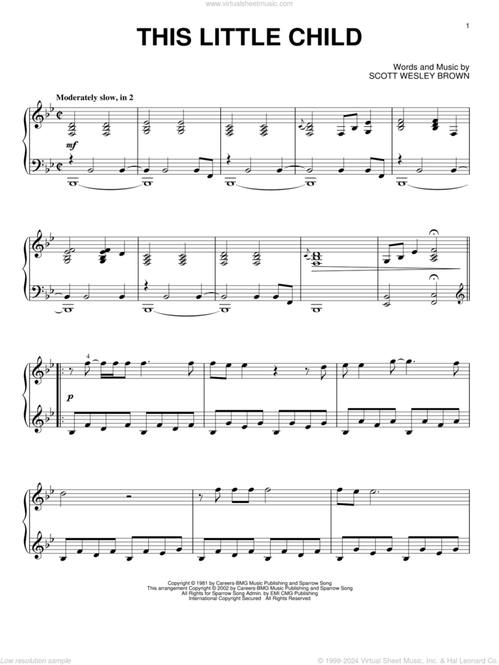 This Little Child sheet music for piano solo by Scott Wesley Brown, intermediate skill level