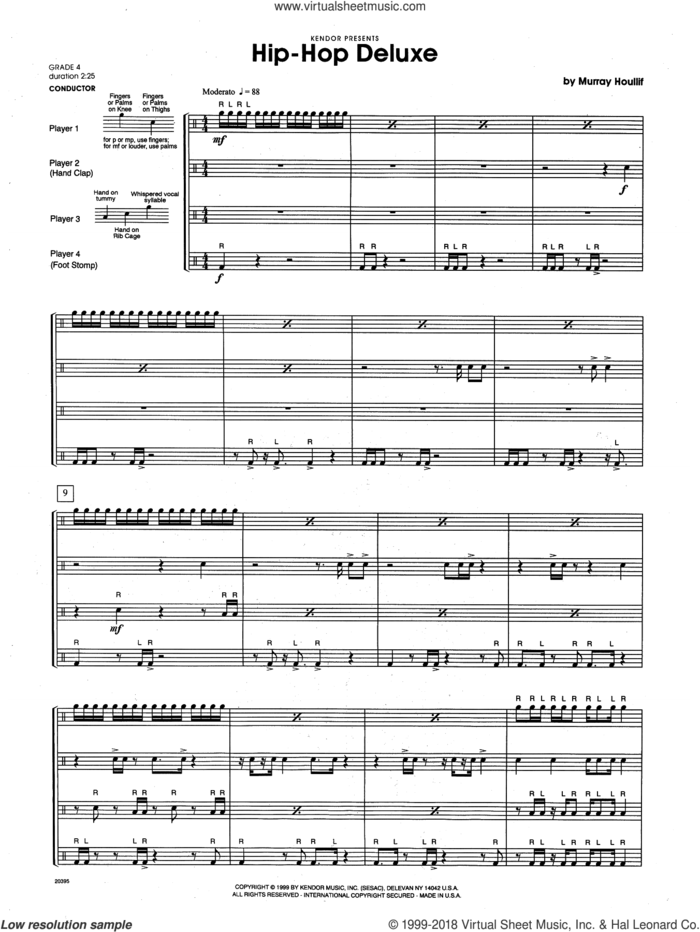 Hip-Hop Deluxe (COMPLETE) sheet music for percussions by Houllif, intermediate skill level