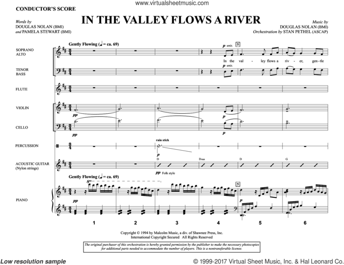 In the Valley Flows a River (COMPLETE) sheet music for orchestra/band by Douglas Nolan and Pamela Martin, intermediate skill level