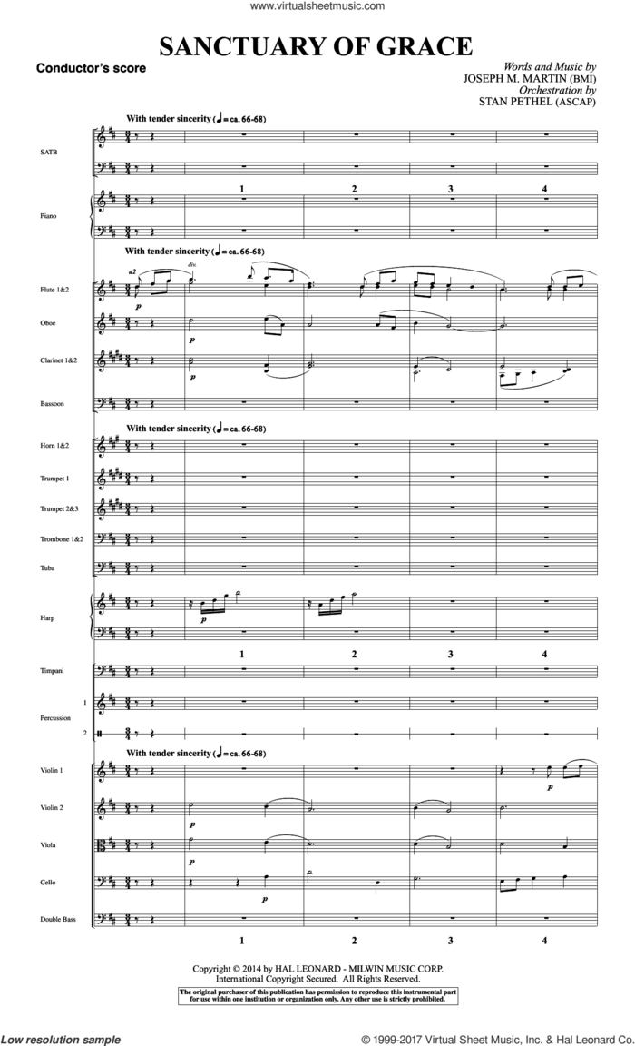 Sanctuary Of Grace (from Sanctuary) (COMPLETE) sheet music for orchestra/band by Joseph M. Martin, intermediate skill level