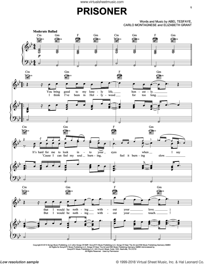 Sacrifice-The Weeknd- Free Piano Sheet Music & Piano Chords