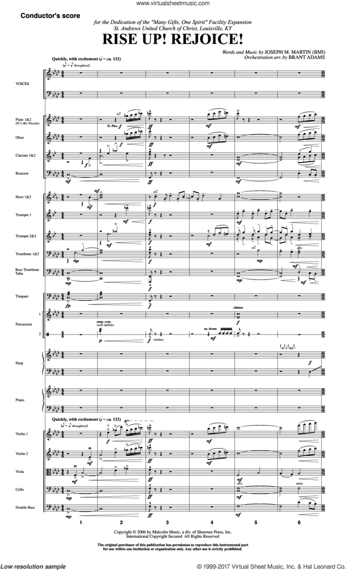 Rise Up! Rejoice! (from Footprints In The Sand) (COMPLETE) sheet music for orchestra/band by Joseph M. Martin, intermediate skill level