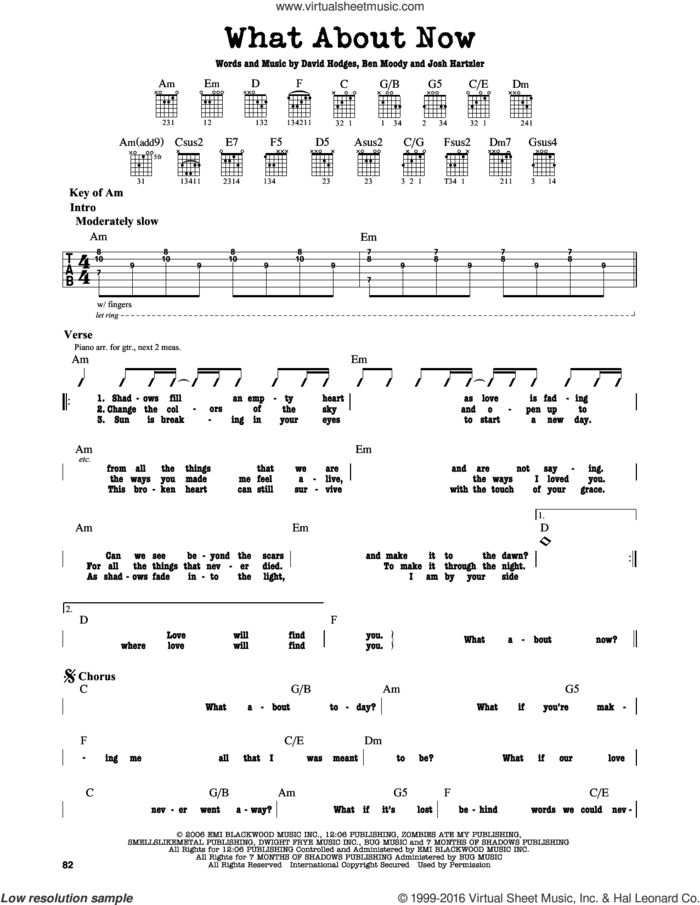 What About Now sheet music for guitar solo (lead sheet) by Daughtry, Ben Moody, David Hodges and Josh Hartzler, intermediate guitar (lead sheet)