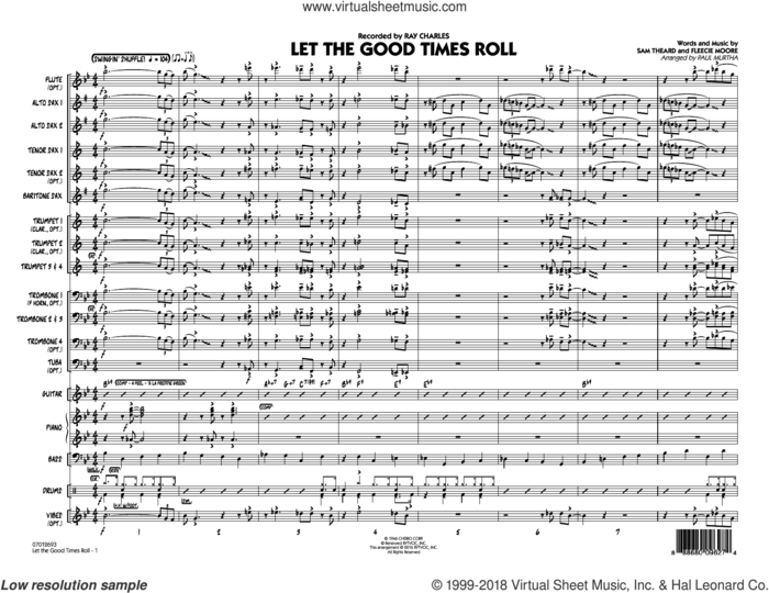 Let the Good Times Roll (COMPLETE) sheet music for jazz band by Paul Murtha, B.B. King, Fleecie Moore, Ray Charles, Sam Theard and Shirley & Lee, intermediate skill level
