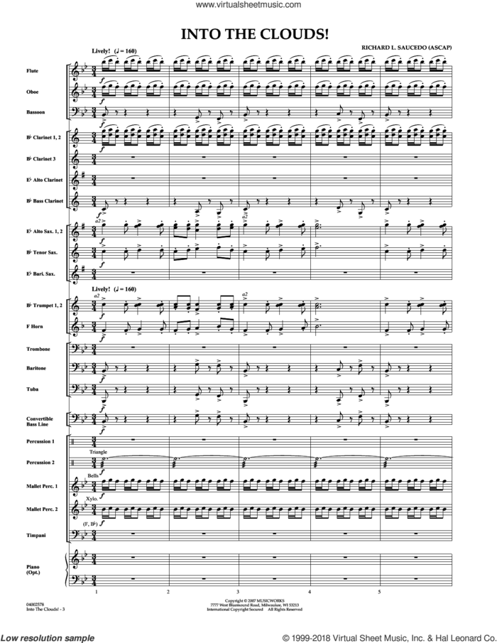 Into The Clouds! (COMPLETE) sheet music for concert band by Richard L. Saucedo, intermediate skill level