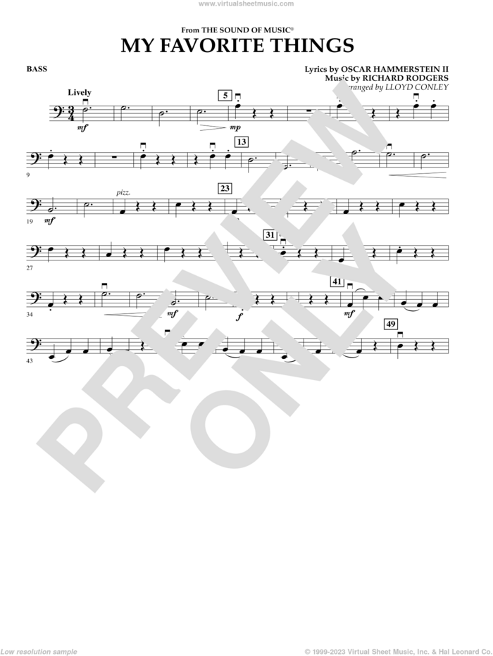 My Favorite Things sheet music for orchestra (string bass) by Richard Rodgers, Lloyd Conley, Chicago, Lorrie Morgan and Oscar II Hammerstein, intermediate skill level