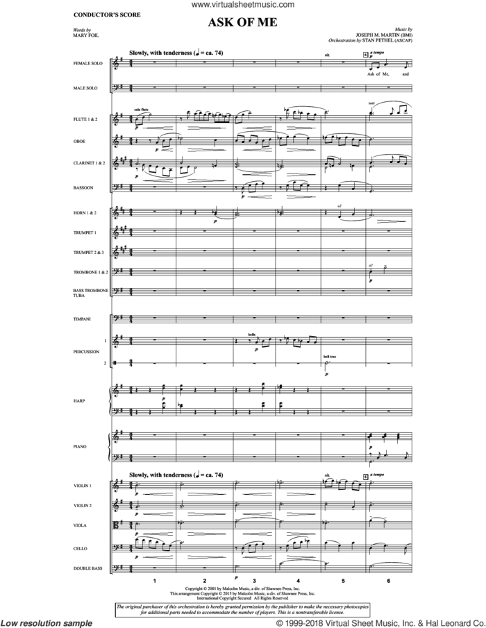Ask of Me (COMPLETE) sheet music for orchestra/band by Douglas Nolan and Mary Foil, intermediate skill level