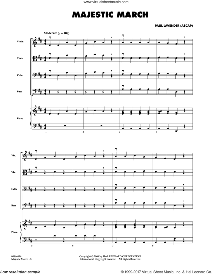 Majestic March (COMPLETE) sheet music for orchestra by Paul Lavender, intermediate skill level