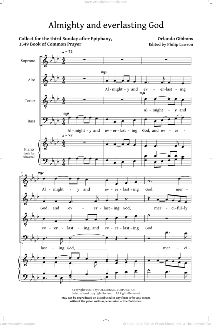 Five English Anthems (Collection) sheet music for choir (SATB: soprano, alto, tenor, bass) by Orlando Gibbons and Philip Lawson, intermediate skill level
