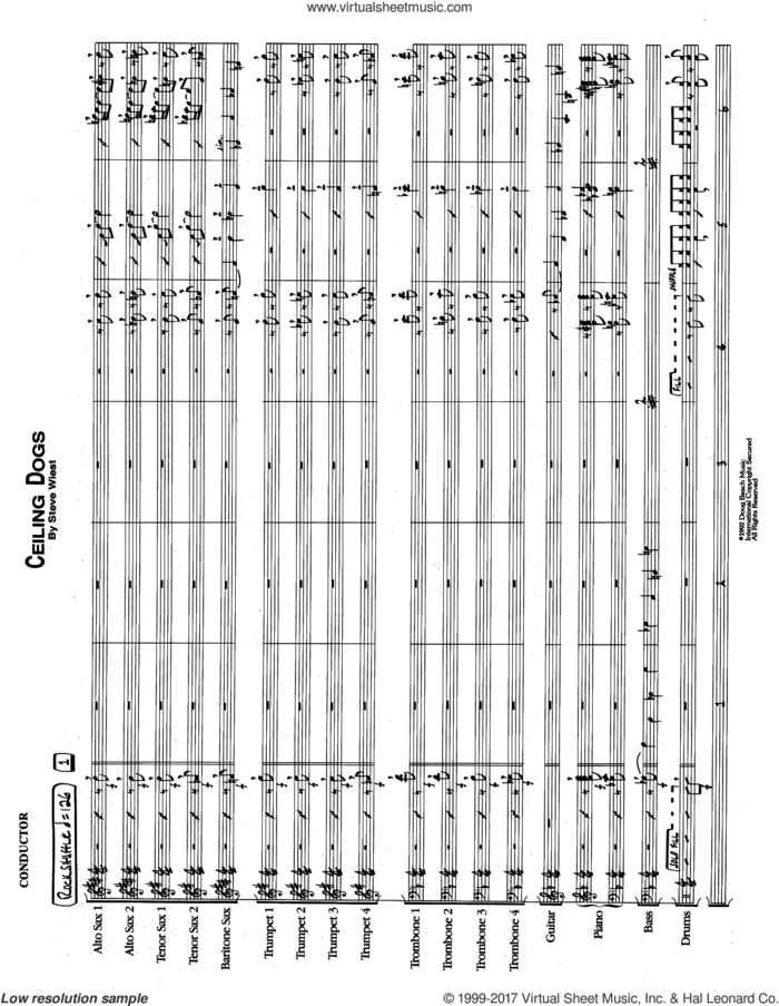 Ceiling Dogs (COMPLETE) sheet music for jazz band by Steve Wiest, intermediate skill level