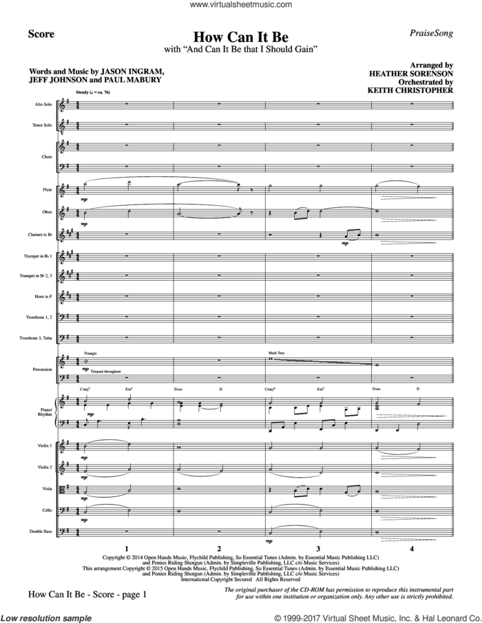How Can It Be (COMPLETE) sheet music for orchestra/band by Heather Sorenson, Charles Wesley, Jason Ingram, Jeff Johnson, Lauren Daigle, Paul Mabury and Thomas Campbell, intermediate skill level