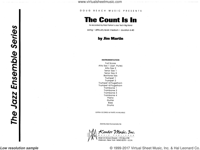 The Count Is In (COMPLETE) sheet music for jazz band by Martin, intermediate skill level