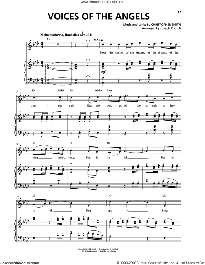 Voices Of The Angels sheet music for voice and piano by Christopher Smith, intermediate skill level