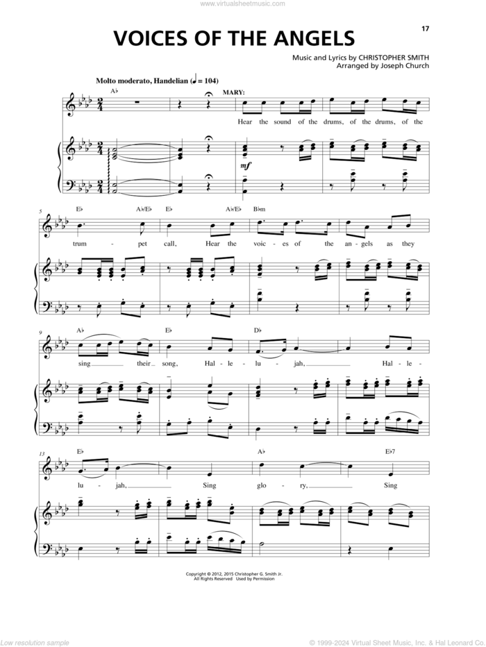 Voices Of The Angels sheet music for voice and piano by Christopher Smith, intermediate skill level