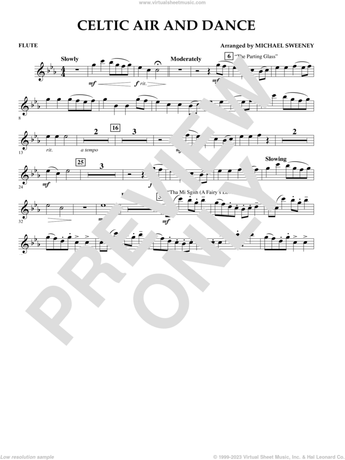 Celtic Air and Dance sheet music for concert band (flute) by Michael Sweeney, intermediate skill level